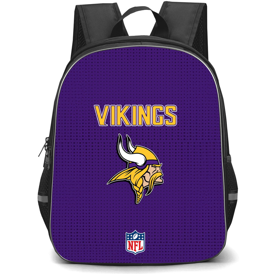 NFL Minnesota Vikings Backpack StudentPack - Team Logo On Violet Background