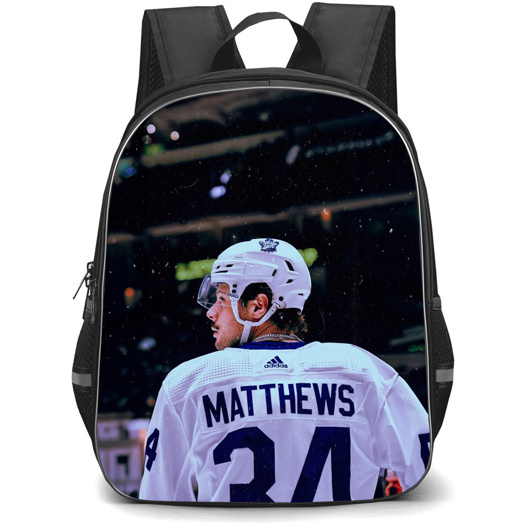 NHL Auston Matthews Backpack School Bag StudentPack - Auston Matthews Toronto Maple Leafs Back View Jersey 34 Candid Poster