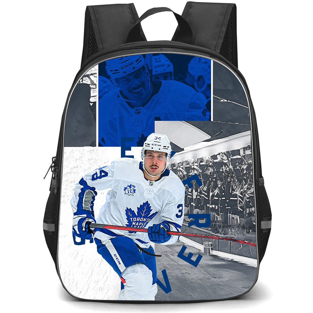 NHL Auston Matthews Backpack School Bag StudentPack - Auston Matthews Toronto Maple Leafs Blue White Editorial Sports Poster