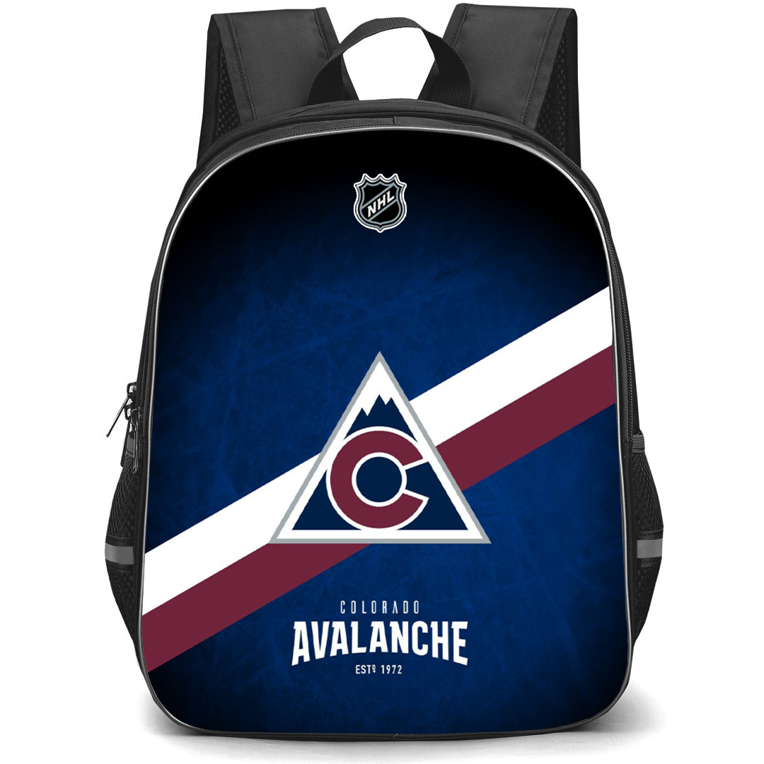 NHL Colorado Avalanche Backpack StudentPack - Team Logo Stripe On Blue Background