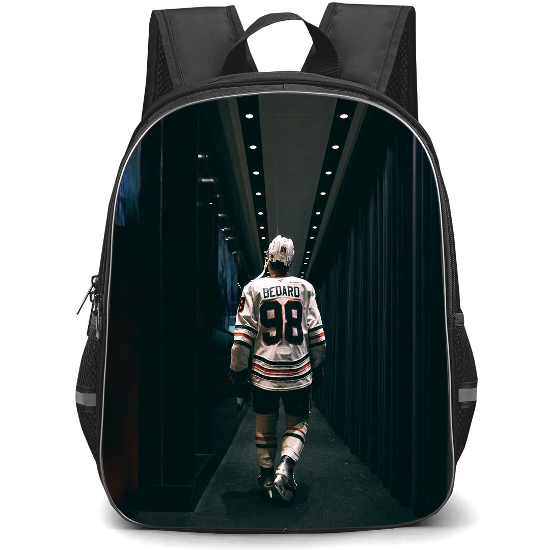 NHL Connor Bedard Backpack School Bag StudentPack - Connor Bedard Chicago Blackhawks Tunnel Walk Aesthetic Poster