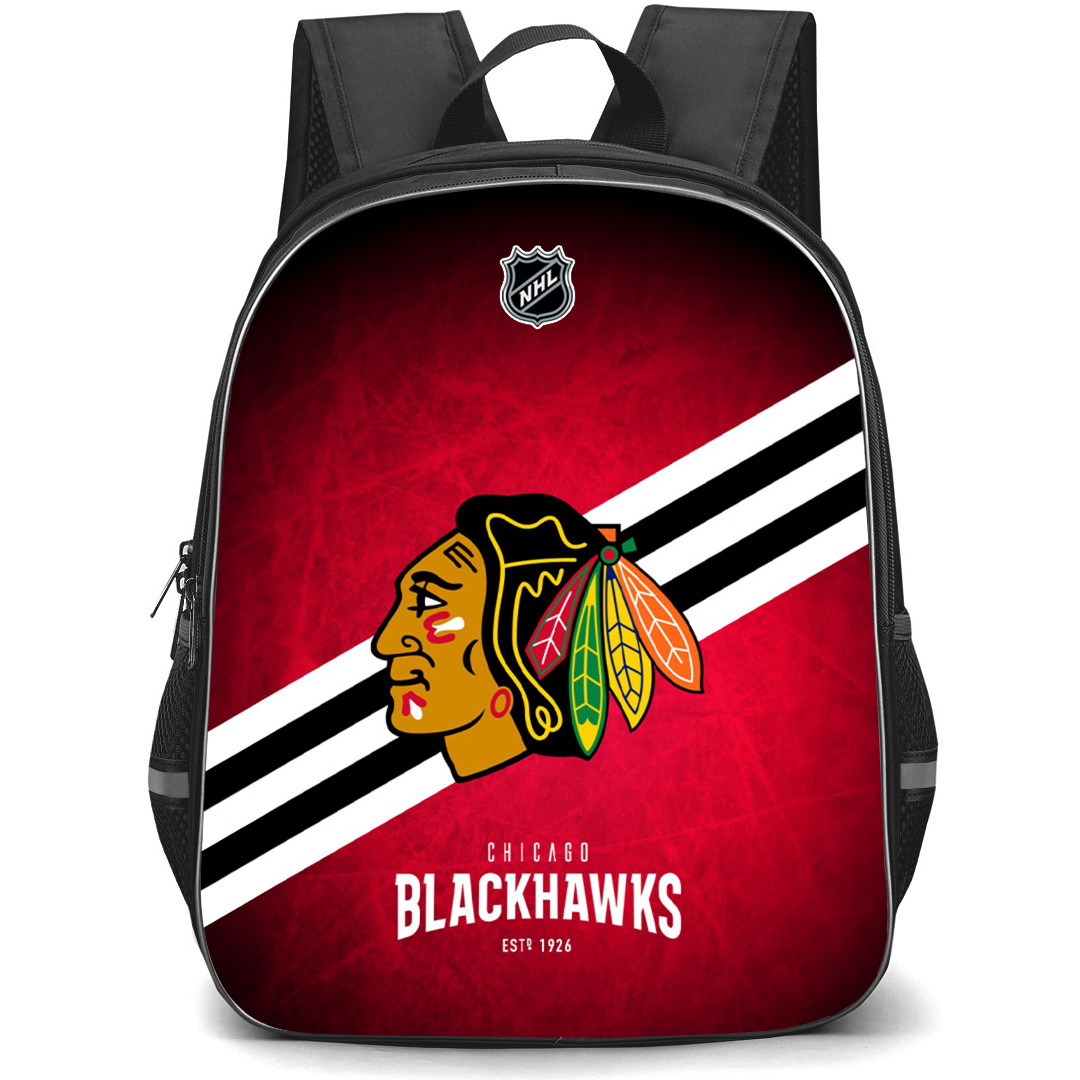NHL Chicago Blackhawks Backpack StudentPack - Team Logo On Red Background