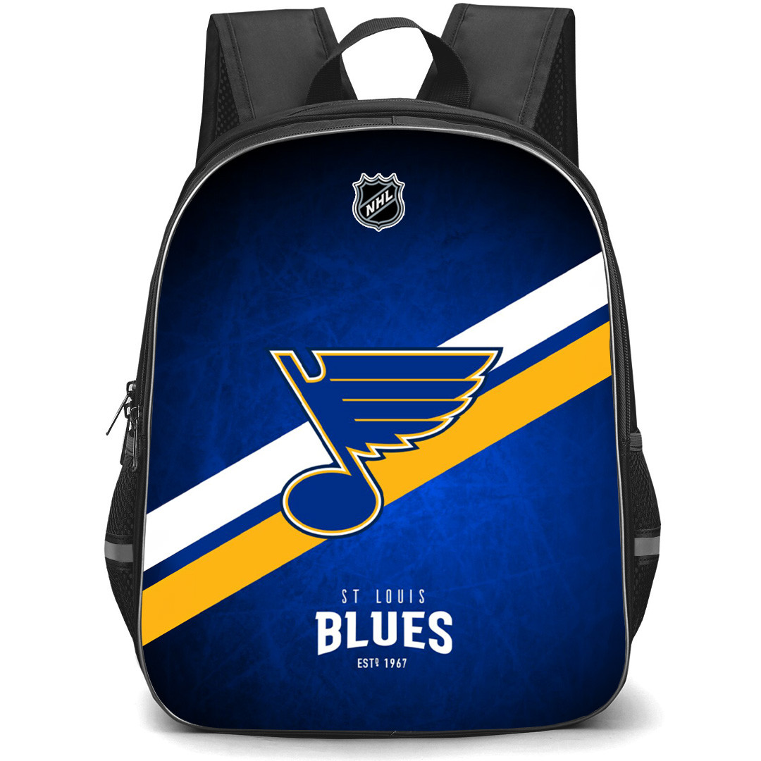 NHL St. Louis Blues Backpack StudentPack - Team 2008 Logo Stripe On Blue Background