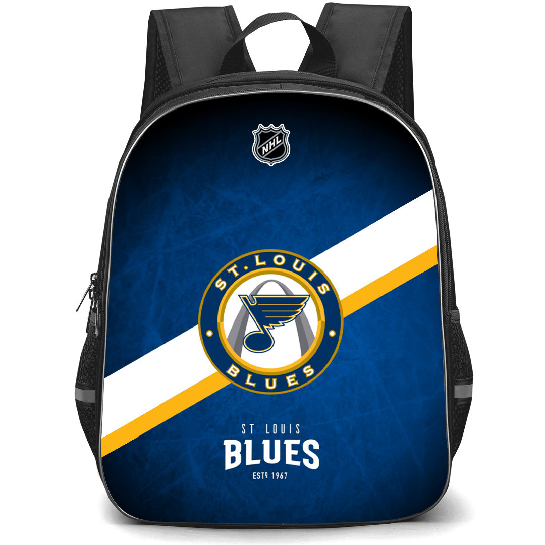 NHL St. Louis Blues Backpack StudentPack - Team Logo Stripe On Blue Background
