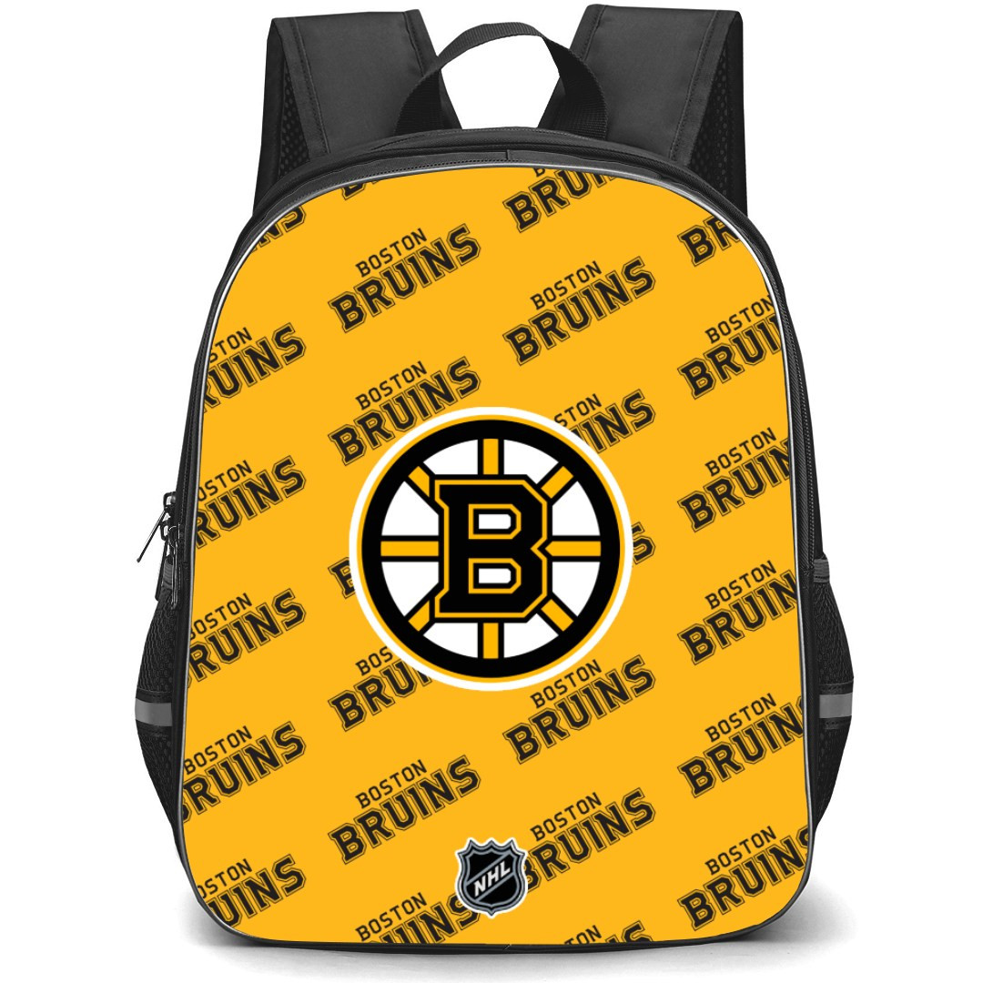 NHL Boston Bruins Backpack StudentPack - Boston Bruins Medley Monogram Wordmark