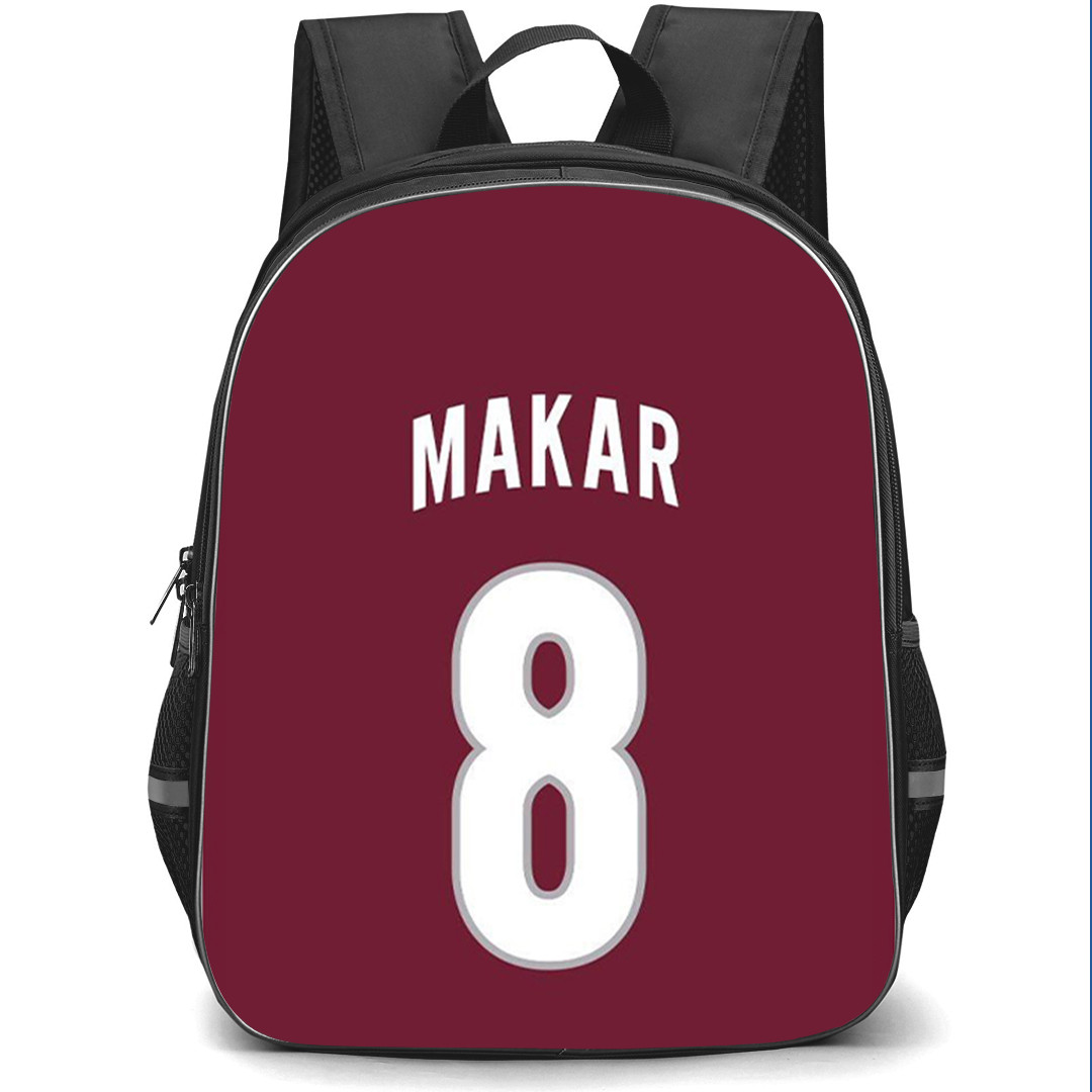 NHL Cale Makar Backpack School Bag StudentPack - Cale Makar Colorado Avalanche Jersey Number 8 Minimalist Poster