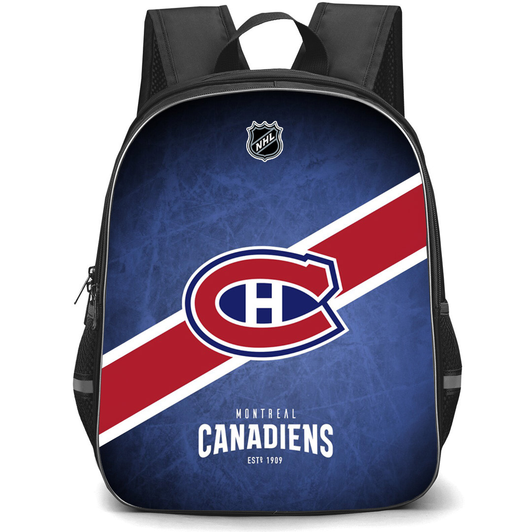 NHL Montreal Canadiens Backpack StudentPack - Team Logo Stripe On Blue Background