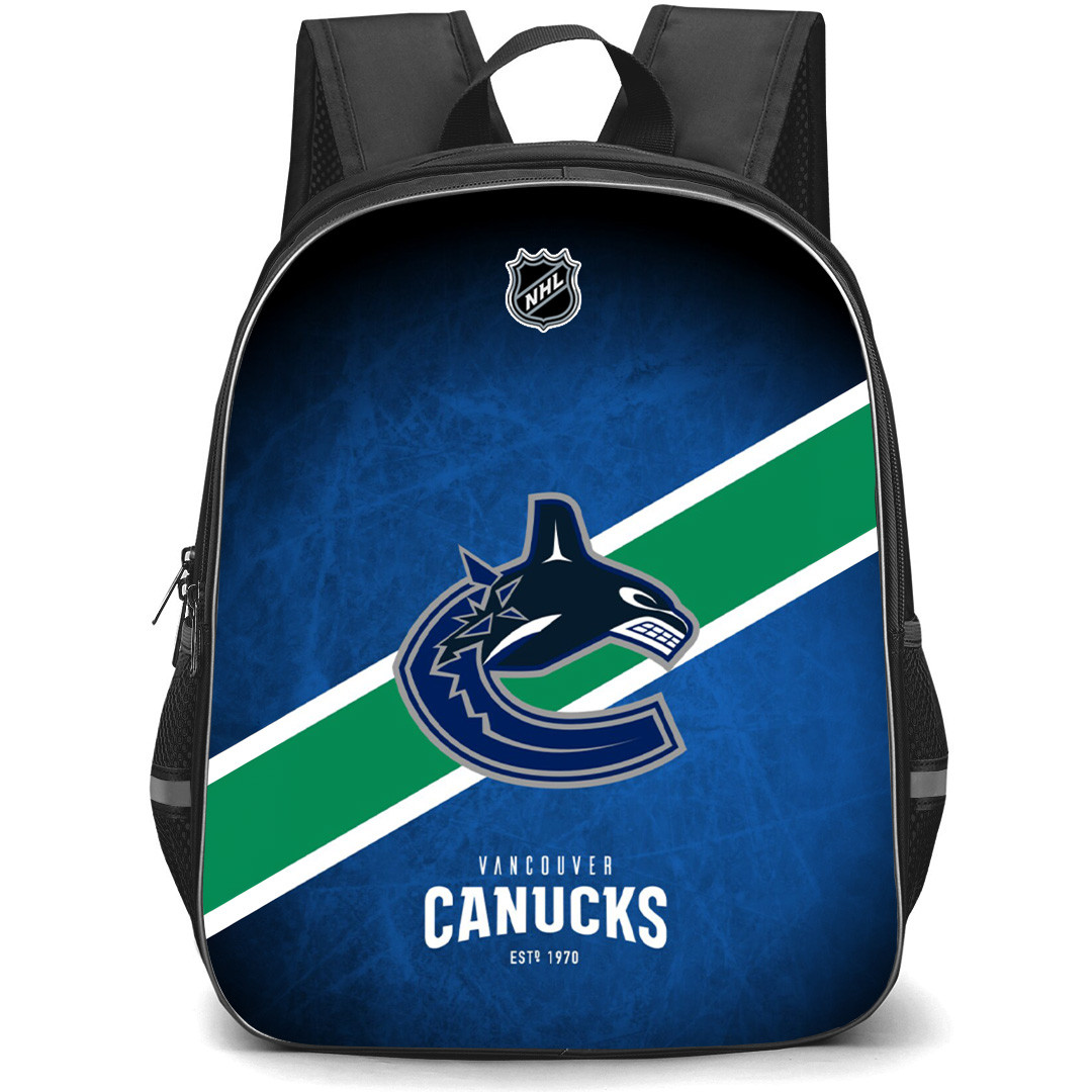 NHL Vancouver Canucks Backpack StudentPack - Team Logo Stripe On Blue Background