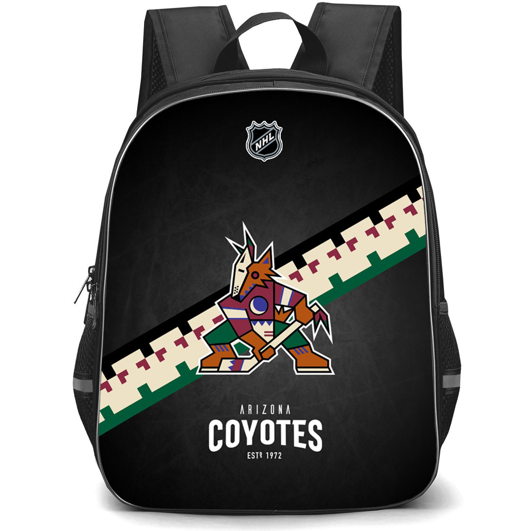 NHL Arizona Coyotes Backpack StudentPack - Team Logo Stripe On Black Background