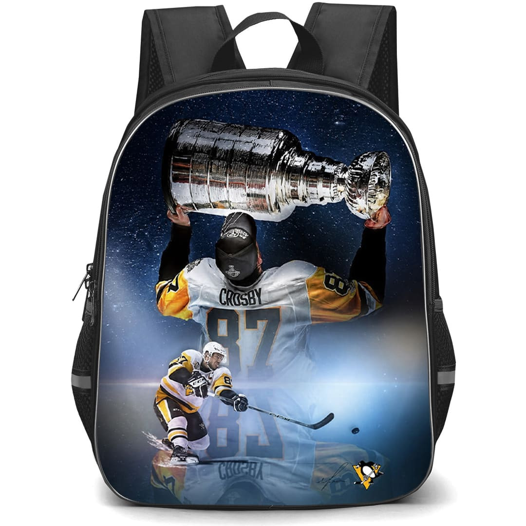 NHL Sidney Crosby Backpack School Bag StudentPack - Sidney Crosby Pittsburgh Penguins Stanley Cup Galaxy Artwork Poster
