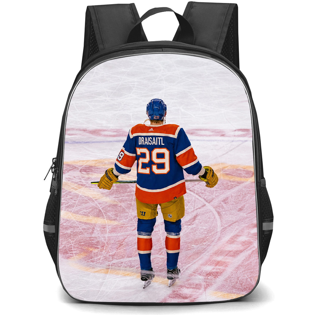 NHL Leon Draisaitl Backpack School Bag StudentPack - Leon Draisaitl 29 Edmonton Oilers Back View Aesthetic Poster