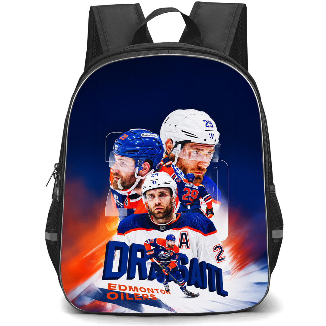 NHL Leon Draisaitl Backpack School Bag StudentPack - Leon Draisaitl Edmonton Oilers Collage Poster
