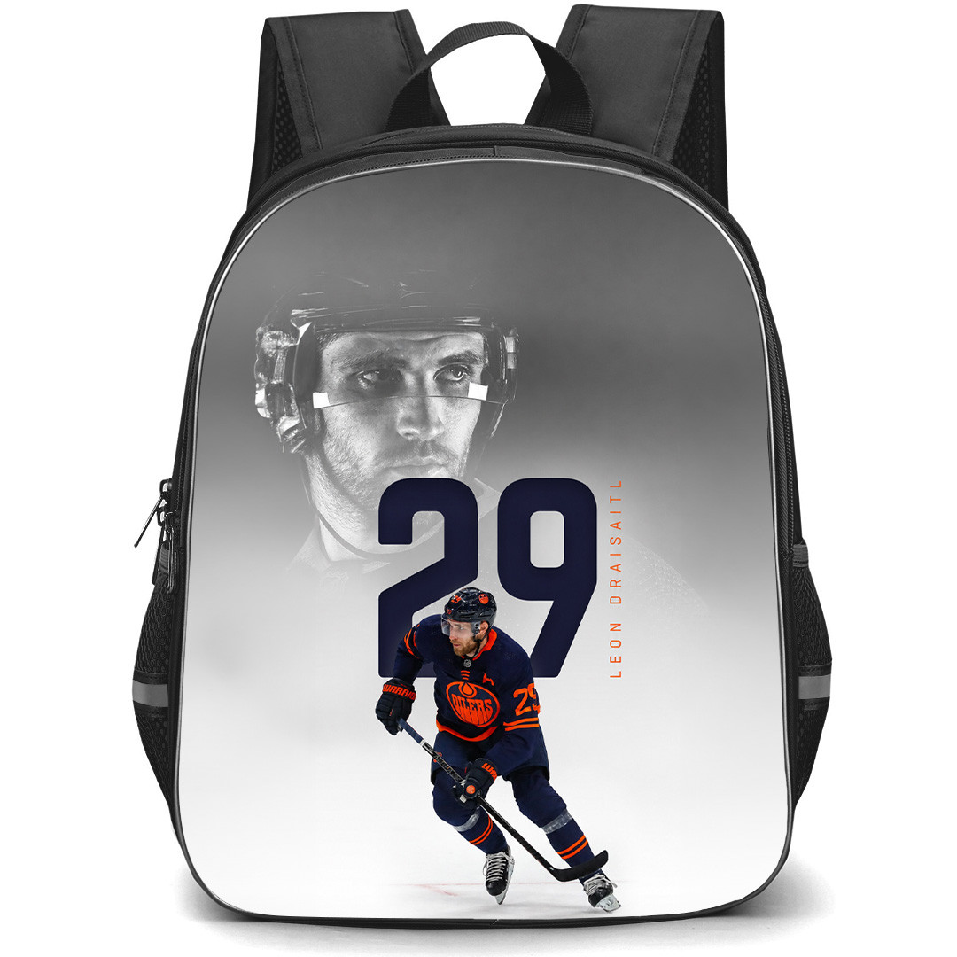 NHL Leon Draisaitl Backpack School Bag StudentPack - Leon Draisaitl Edmonton Oilers Minimalist Number Poster