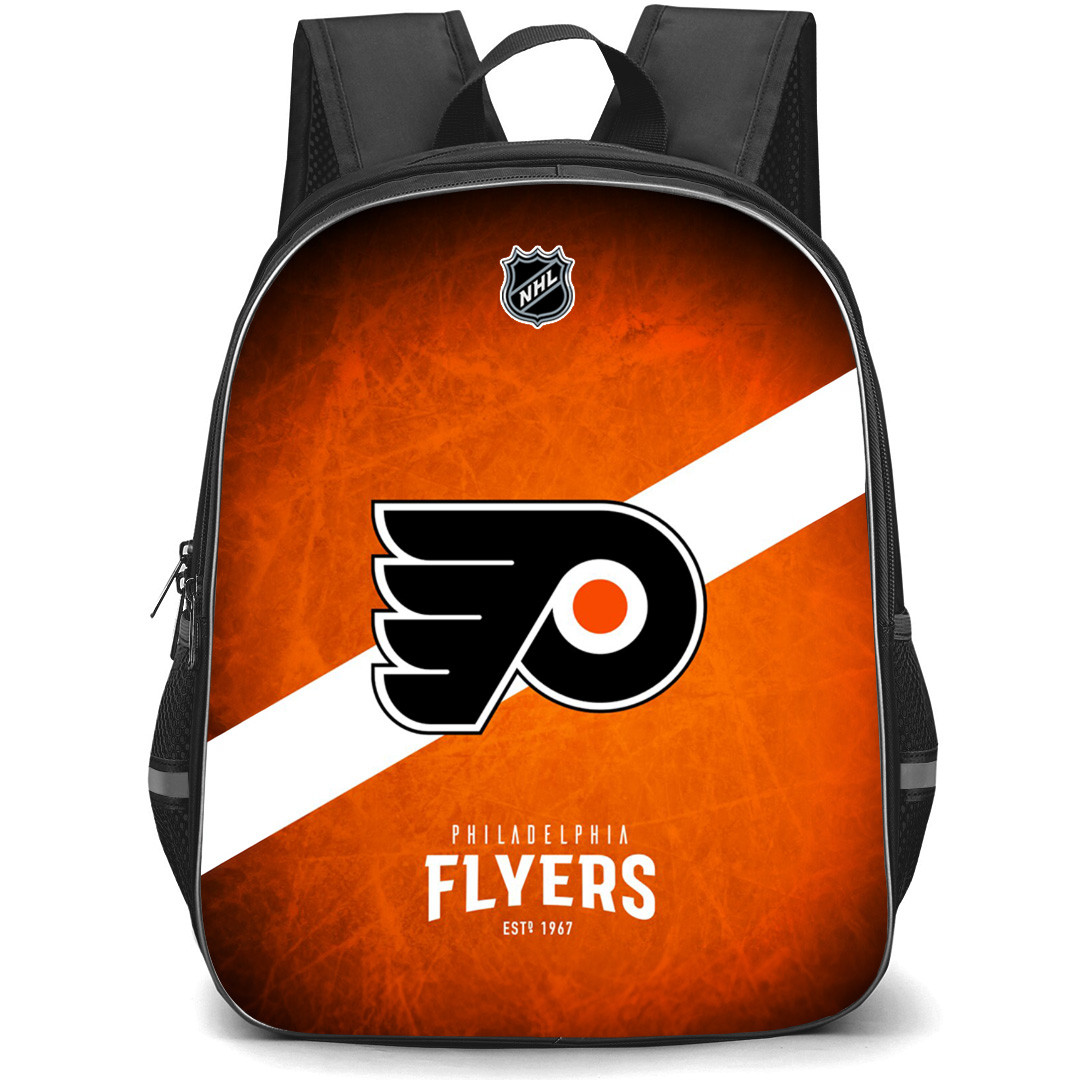 NHL Philadelphia Flyers Backpack StudentPack - Team Logo Stripe On Orange Background