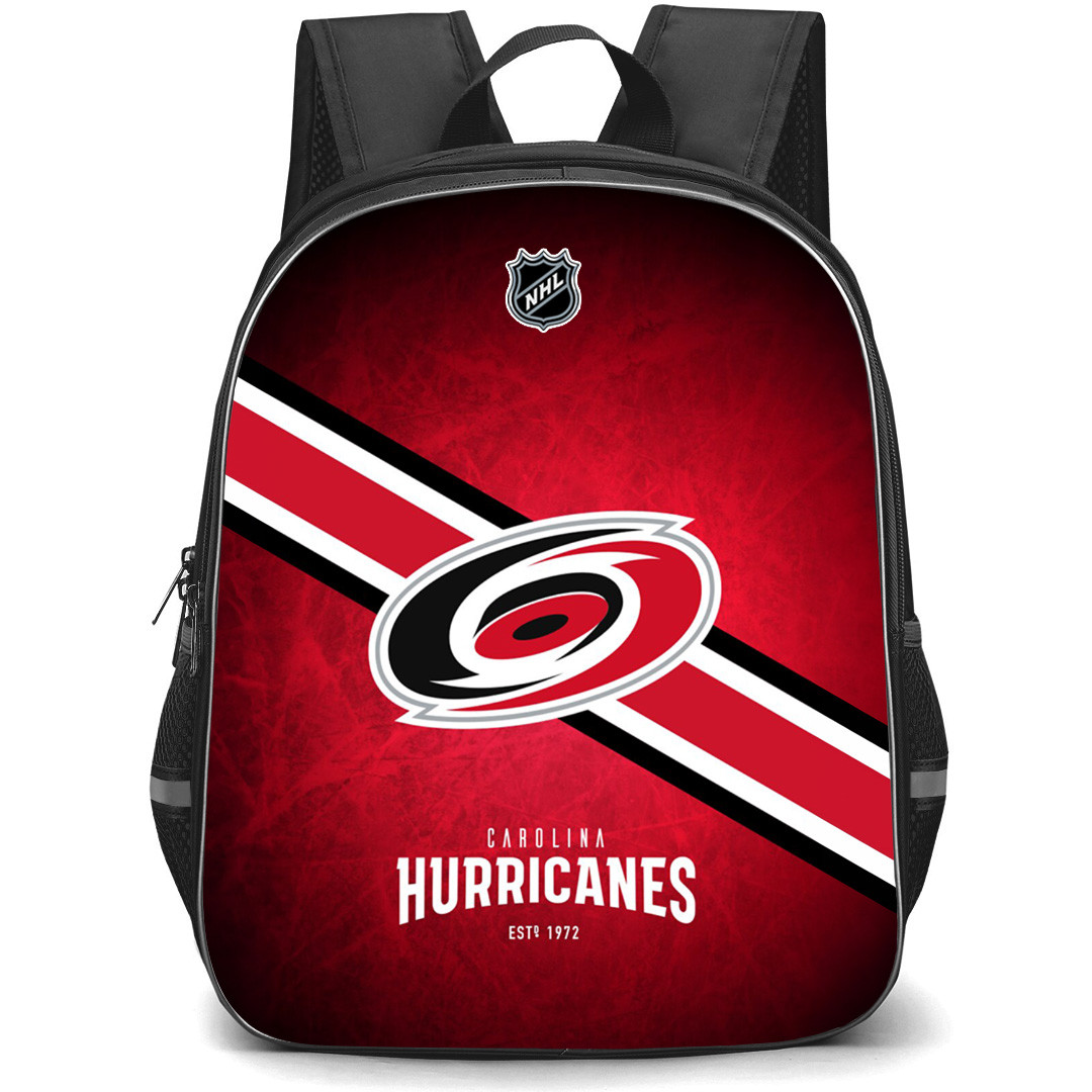 NHL Carolina Hurricanes Backpack StudentPack - Team Logo Stripe On Red Background