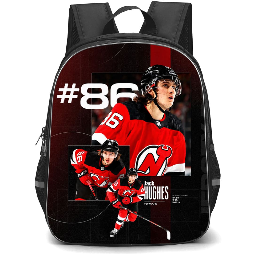 NHL Jack Hughes Backpack School Bag StudentPack - Jack Hughes New Jersey Devils 86 Collage Poster