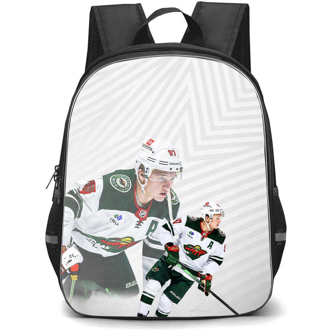NHL Kirill Kaprizov Backpack School Bag StudentPack - Kirill Kaprizov Minnesota Wild Dual Portrait Hockey Poster