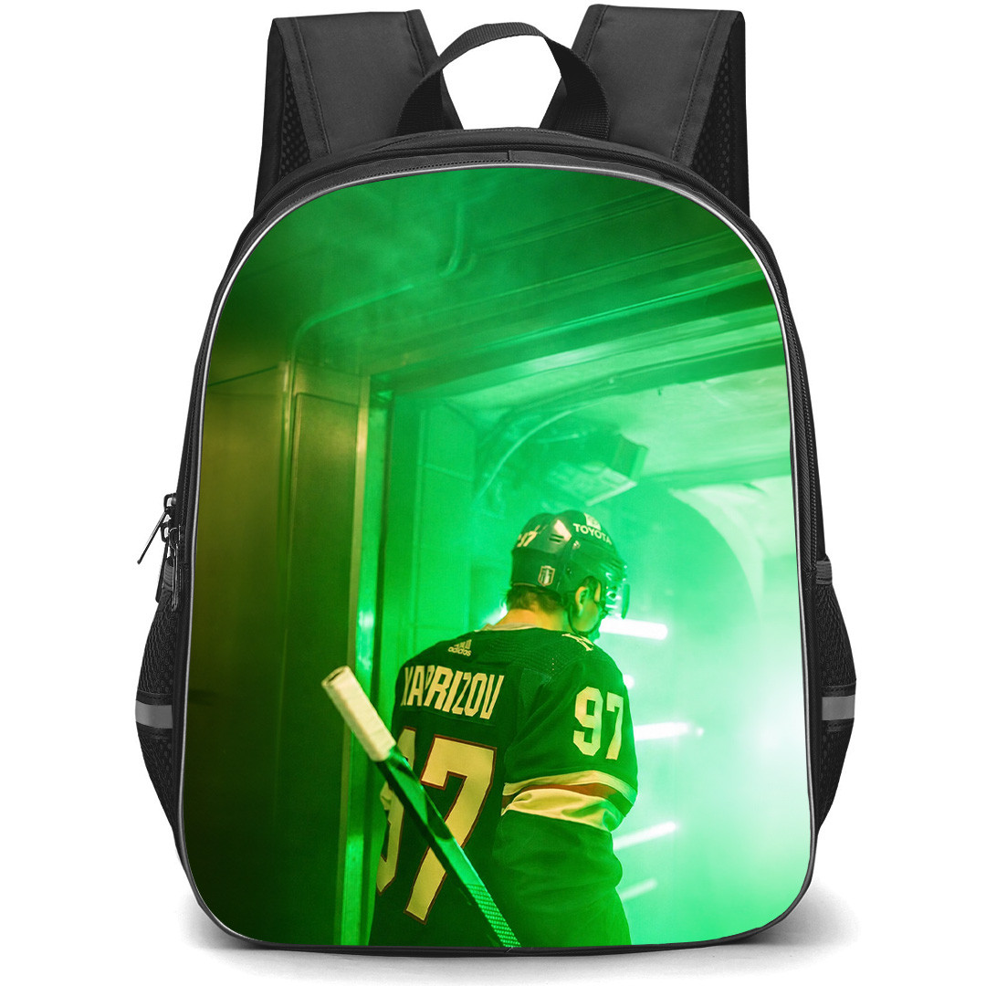 NHL Kirill Kaprizov Backpack School Bag StudentPack - Kirill Kaprizov Minnesota Wild Neon Green Tunnel Poster