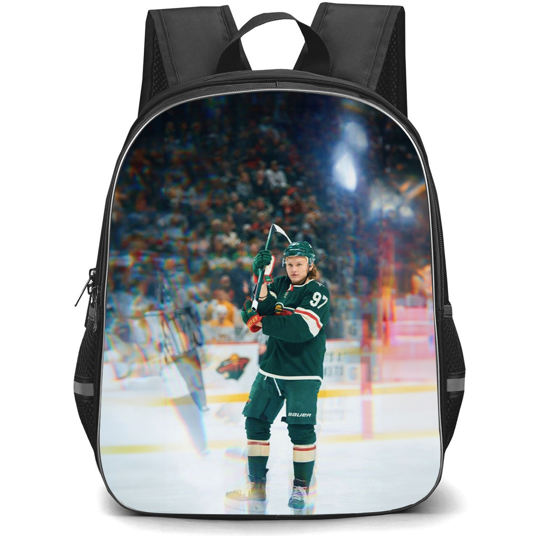 NHL Kirill Kaprizov Backpack School Bag StudentPack - Kirill Kaprizov Minnesota Wild Retro Arena Aesthetic Poster