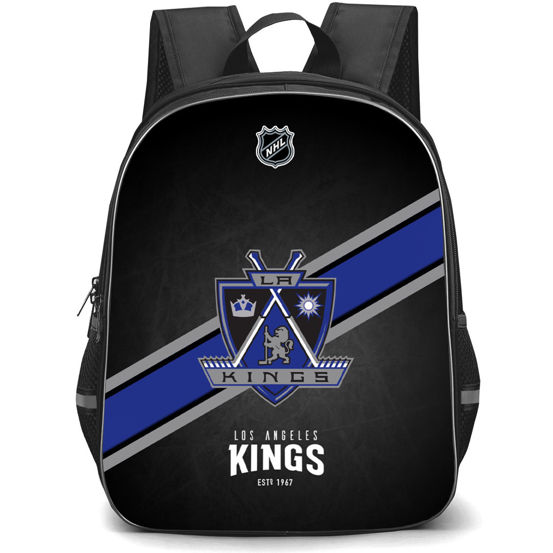 NHL Los Angeles Kings Backpack StudentPack - Team 1998 Logo Stripe On Black Background