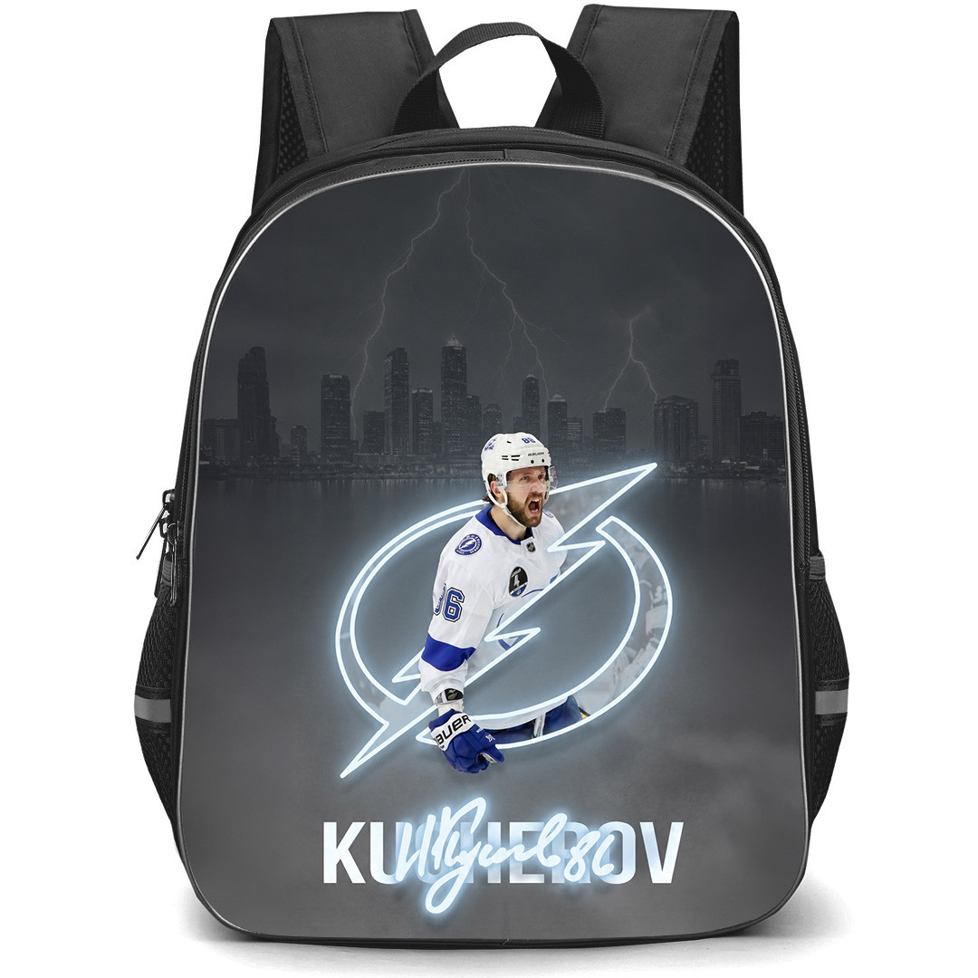 NHL Nikita Kucherov Backpack School Bag StudentPack - Nikita Kucherov Tampa Bay Lightning Neon Thunder City Poster
