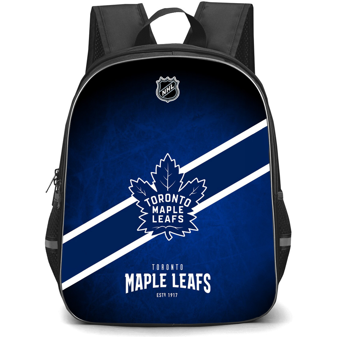 NHL Toronto Maple Leafs Backpack StudentPack - Team 1963 Logo Stripe On Blue Background