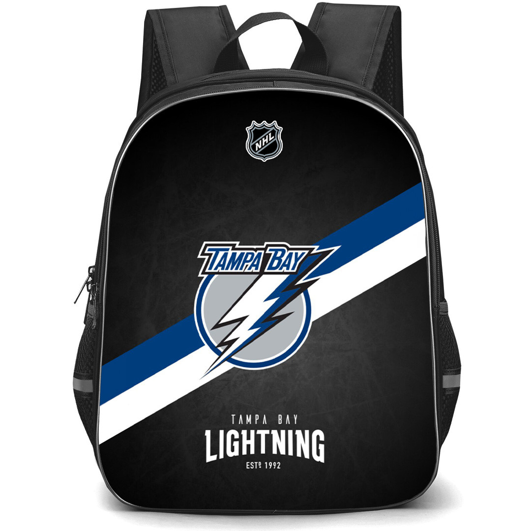 NHL Tampa Bay Lightning Backpack StudentPack - Team 2007 Logo Stripe On Back Background