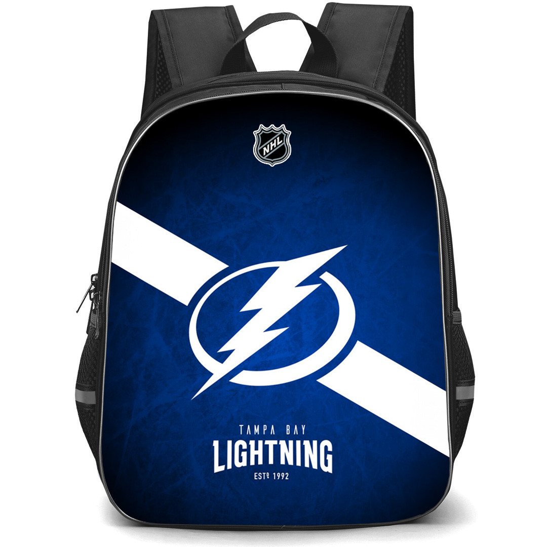 NHL Tampa Bay Lightning Backpack StudentPack - Team Logo Stripe On Blue Background
