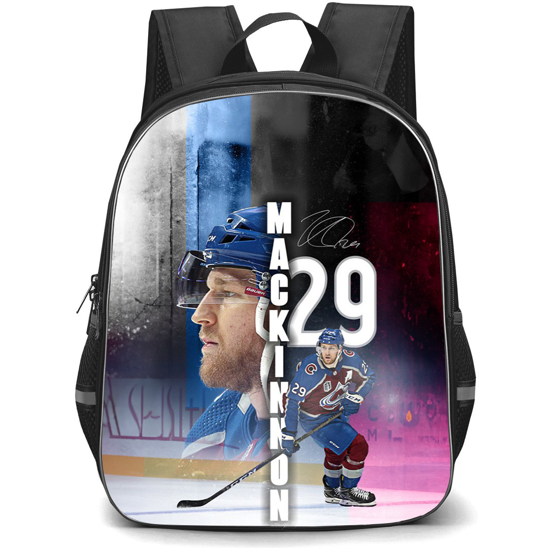 NHL Nathan MacKinnon Backpack School Bag StudentPack - Nathan MacKinnon Colorado Avalanche Vertical Typography Poster