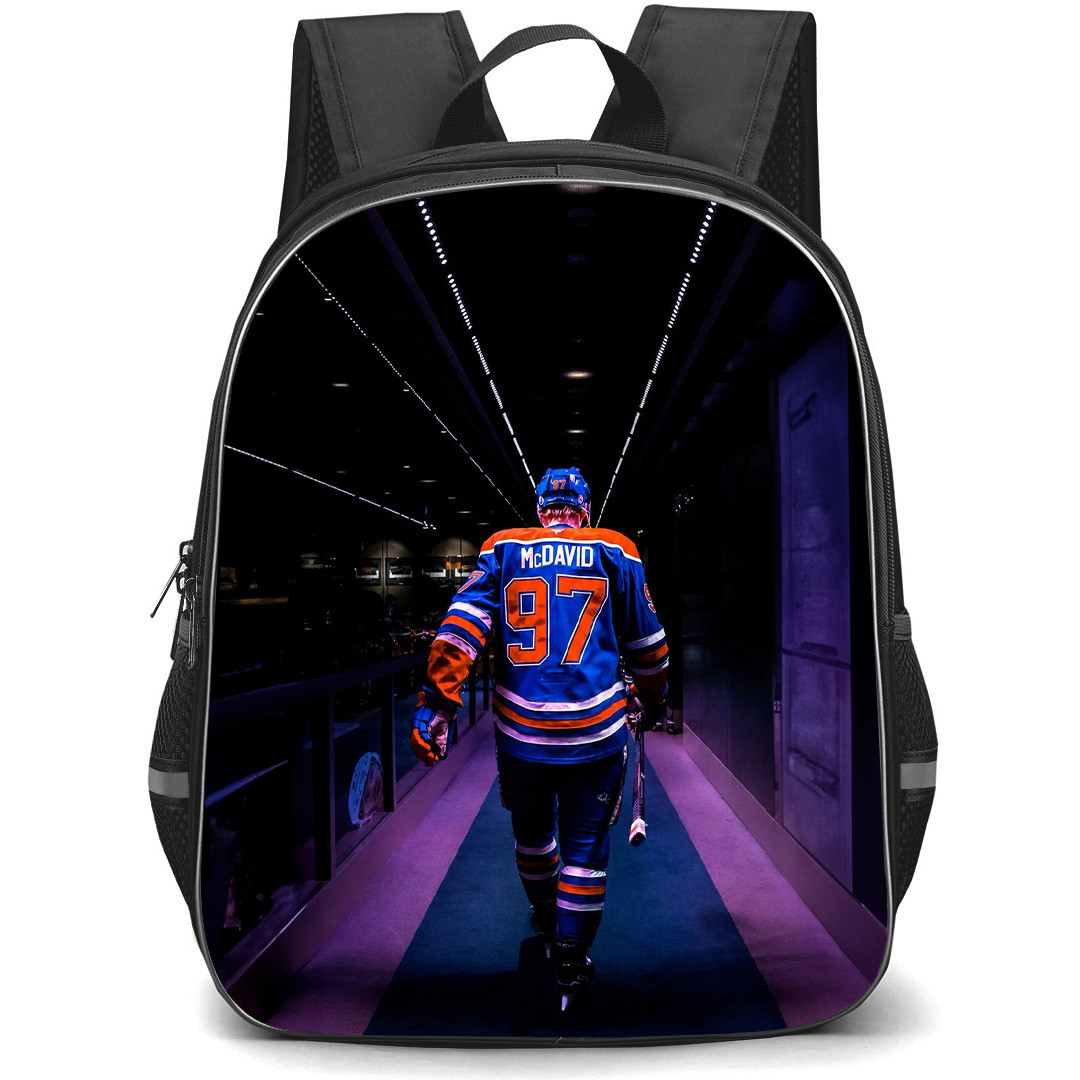 NHL Connor McDavid Backpack School Bag StudentPack - Connor McDavid Edmonton Oilers Tunnel Walk Aesthetic Poster
