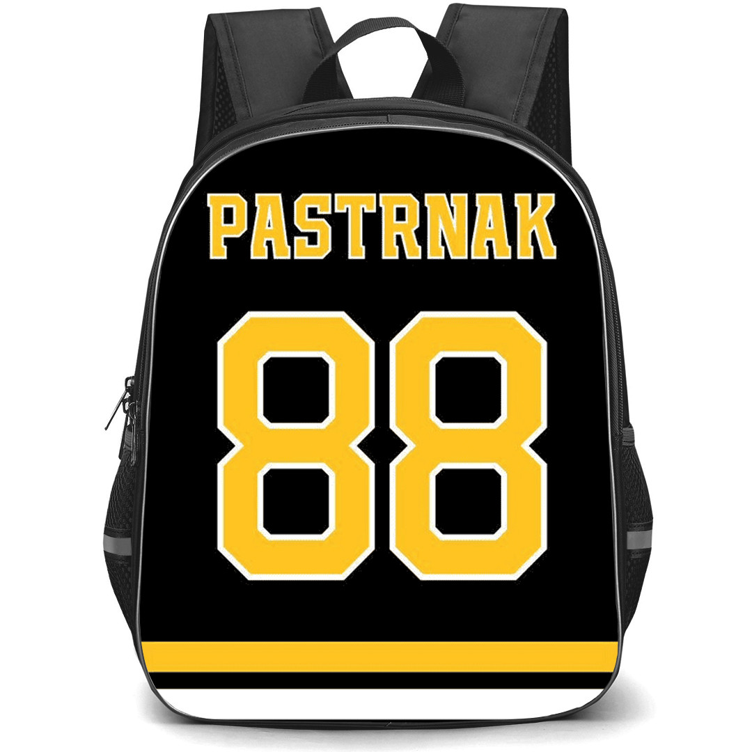 NHL David Pastrnak Backpack School Bag StudentPack - David Pastrnak Boston Bruins Jersey Number 88 Minimalist Poster