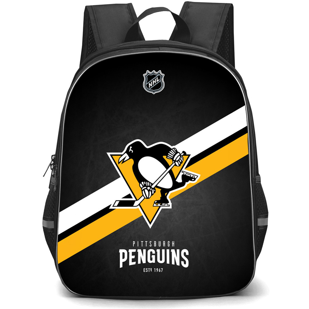 NHL Pittsburgh Penguins Backpack StudentPack - Team Logo Stripe On Black Background