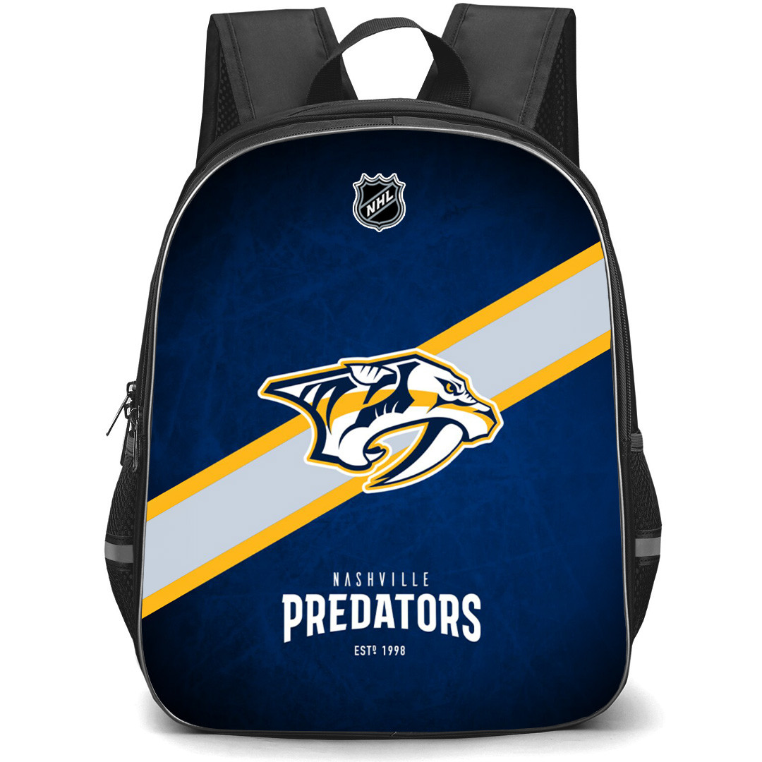NHL Nashville Predators Backpack StudentPack - Team Logo Stripe On Blue Background