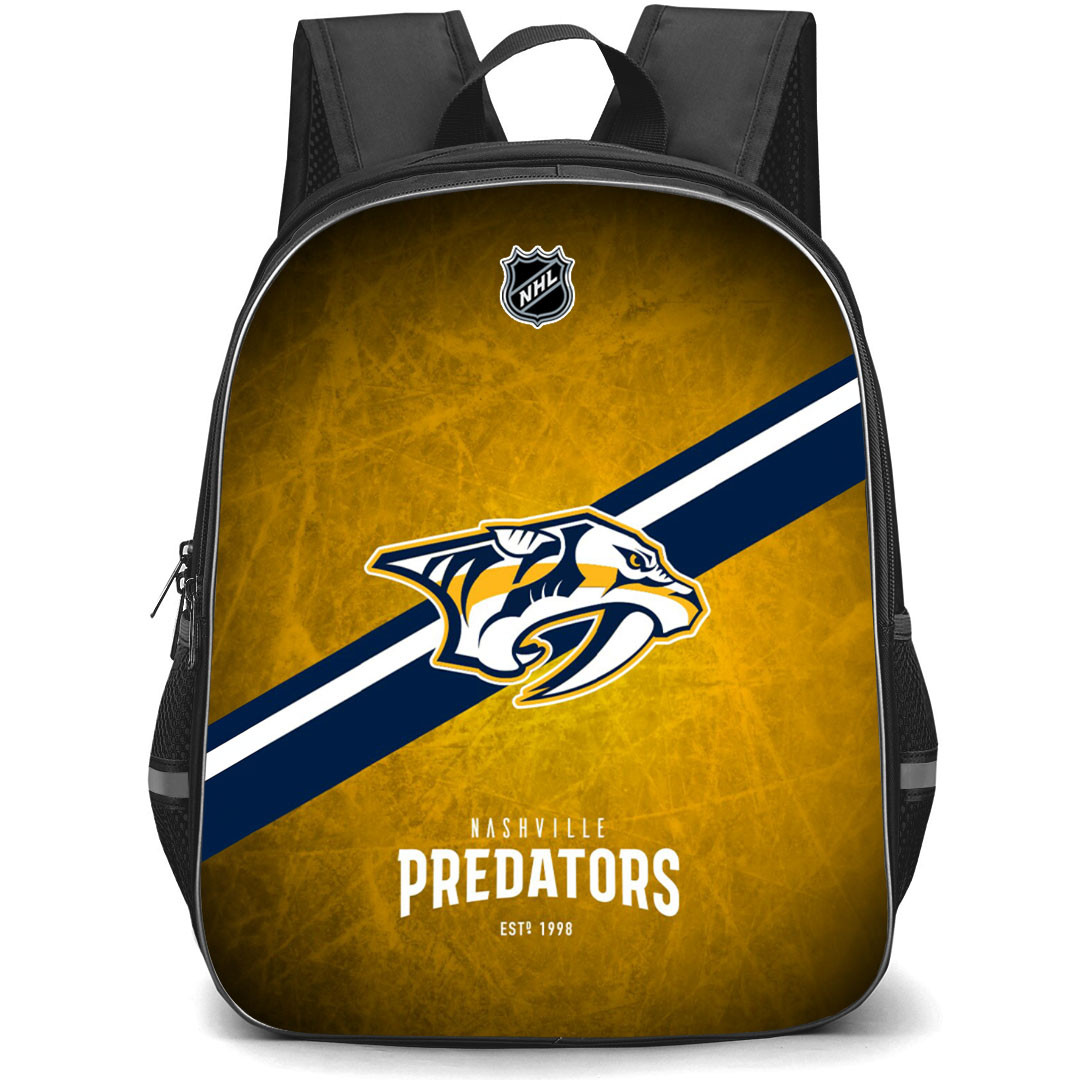 NHL Nashville Predators Backpack StudentPack - Team Logo Stripe On Yellow Background