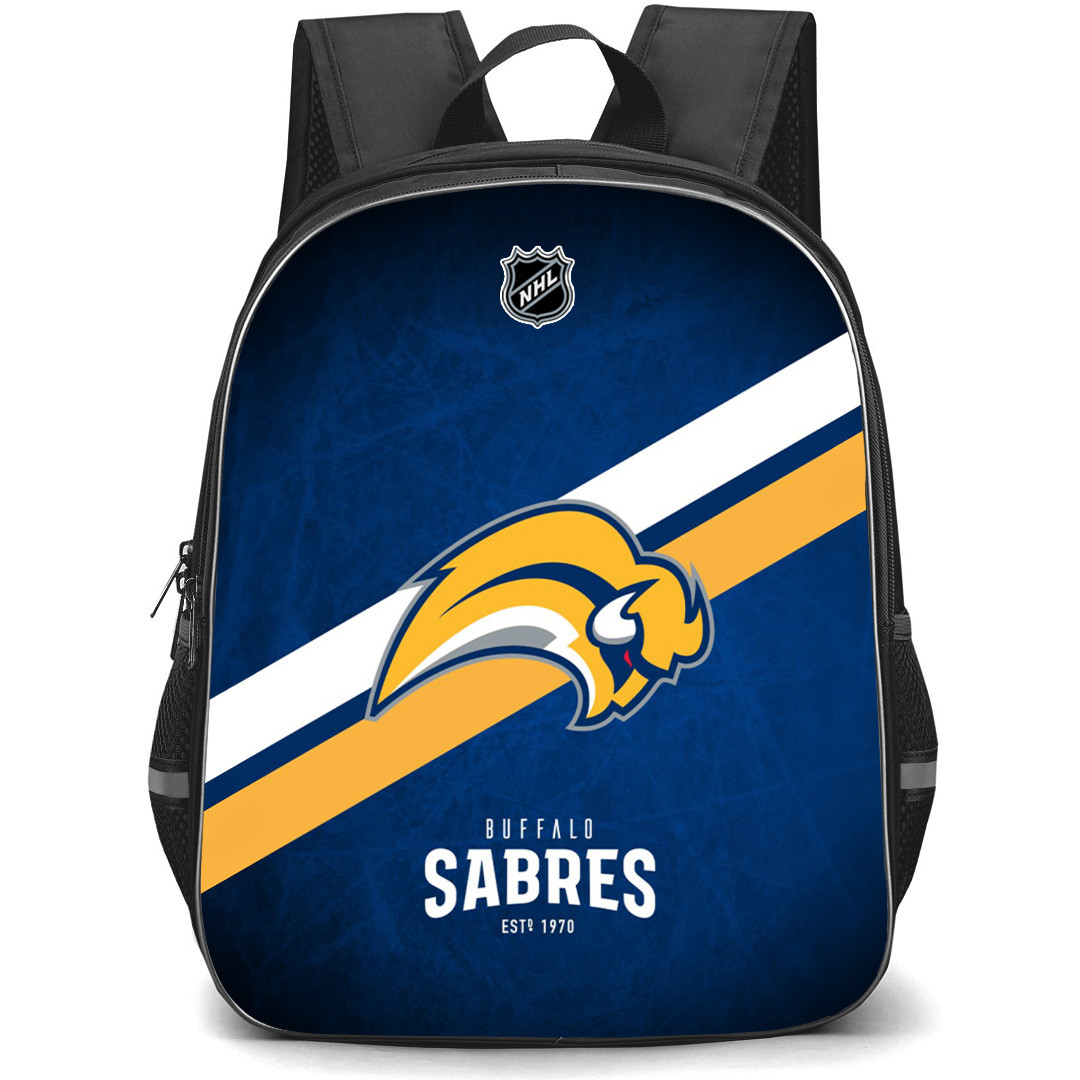 NHL Buffalo Sabres Backpack StudentPack - Team 2006 Logo Stripe On Blue Background