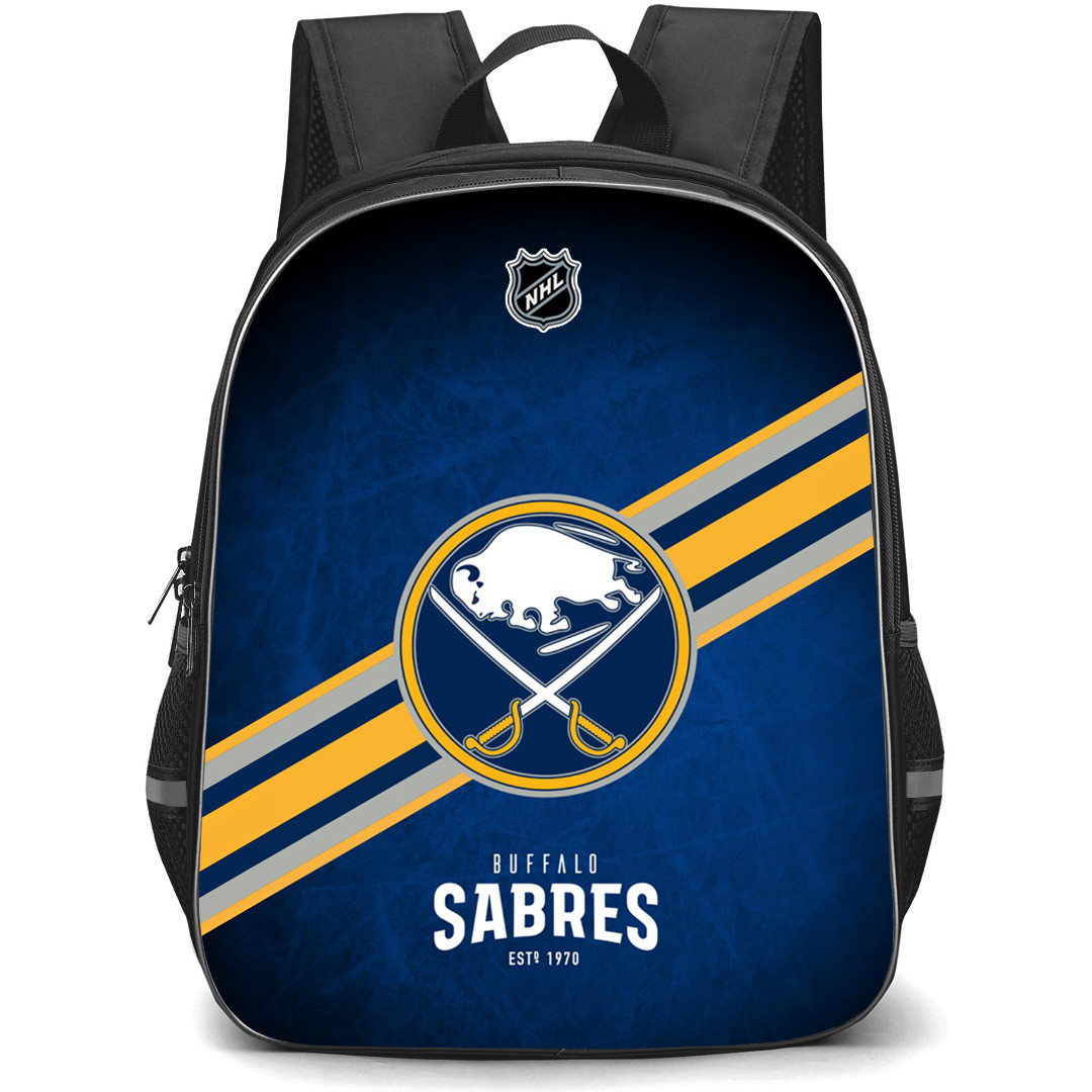 NHL Buffalo Sabres Backpack StudentPack - Team Logo Stripe On Blue Background