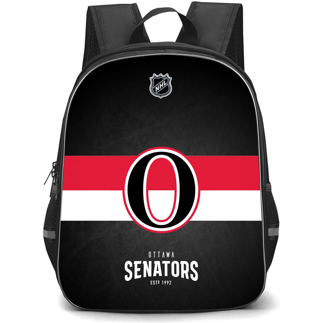 NHL Ottawa Senators Backpack StudentPack - Team 2011 Logo Stripe On Black Background