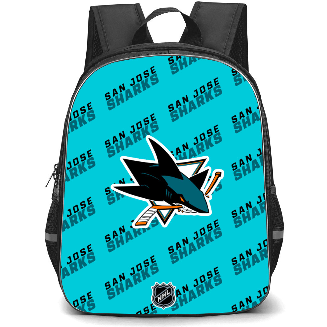 NHL San Jose Sharks Backpack StudentPack - San Jose Sharks Medley Monogram Wordmark