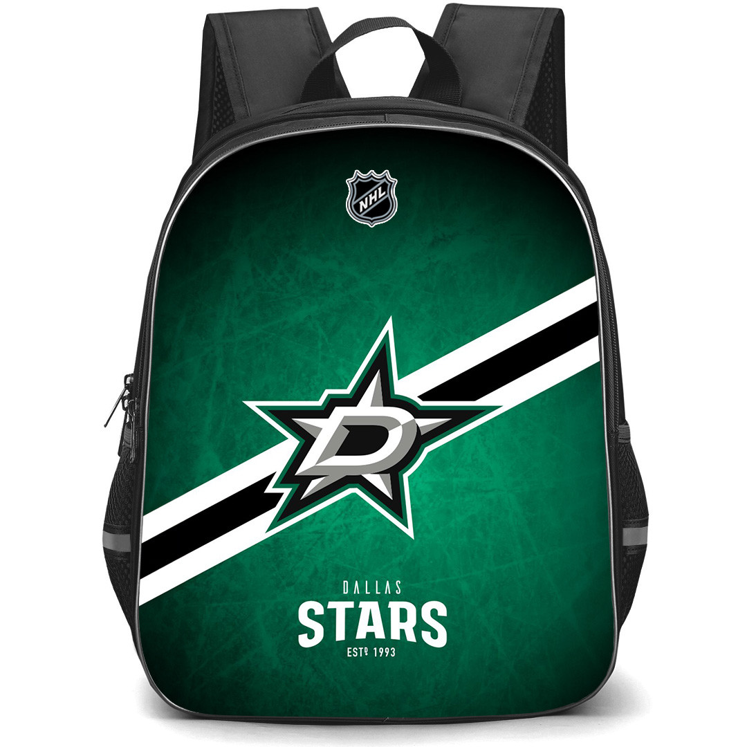 NHL Dallas Stars Backpack StudentPack - Team Logo Stripe On Green Background