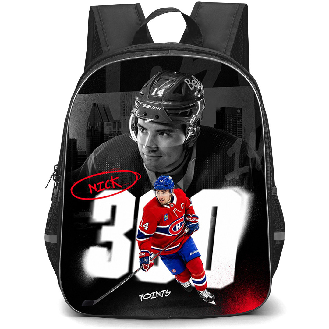 NHL Nick Suzuki Backpack School Bag StudentPack - Nick Suzuki Montreal Canadiens Dynamic 30 Points Poster