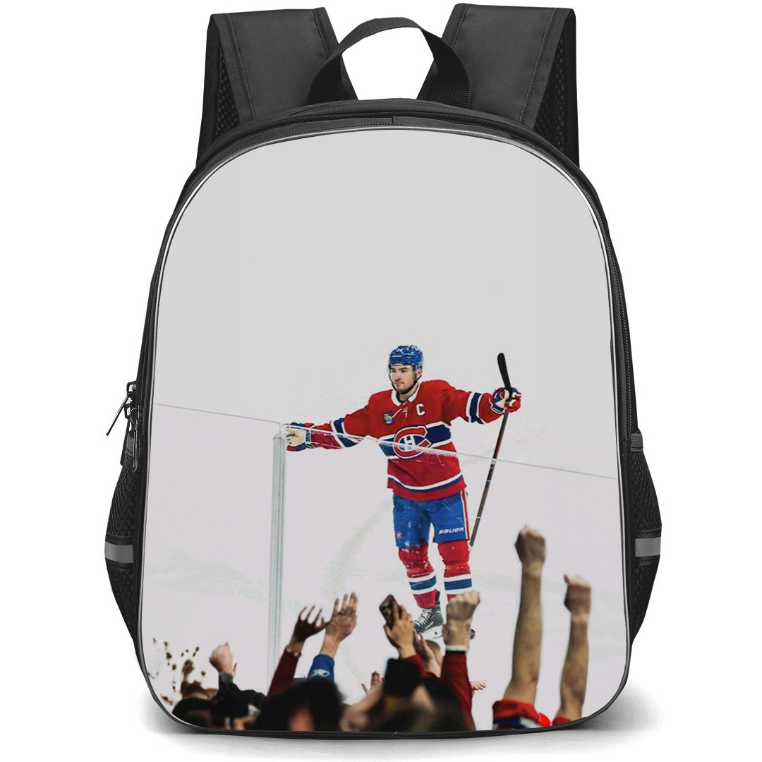 NHL Nick Suzuki Backpack School Bag StudentPack - Nick Suzuki Montreal Canadiens Ice Arena Victory Poster