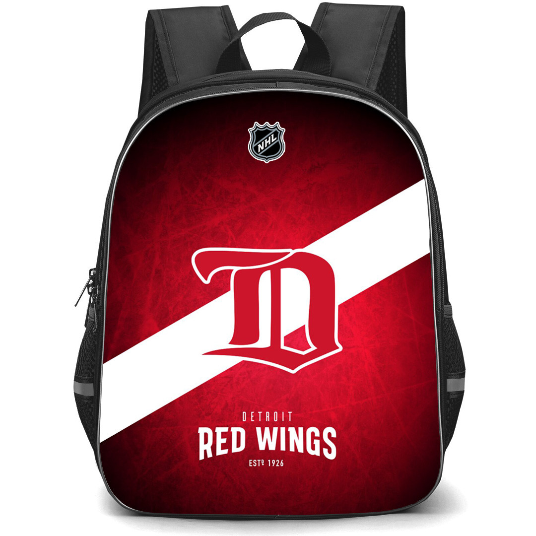 NHL Detroit Red Wings Backpack StudentPack - Team 2008 Logo Stripe On Red Background