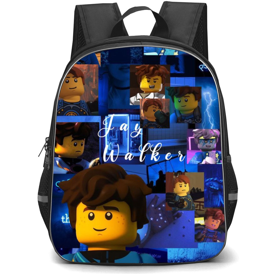 Ninjago Jay School Backpack StudentPack - Jay Collage Blue Background