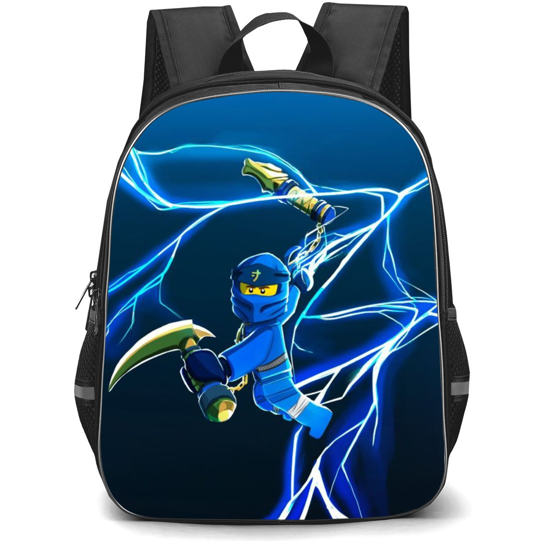 Ninjago Jay School Backpack StudentPack - Jay Fighting Pose Illustration Blue Background