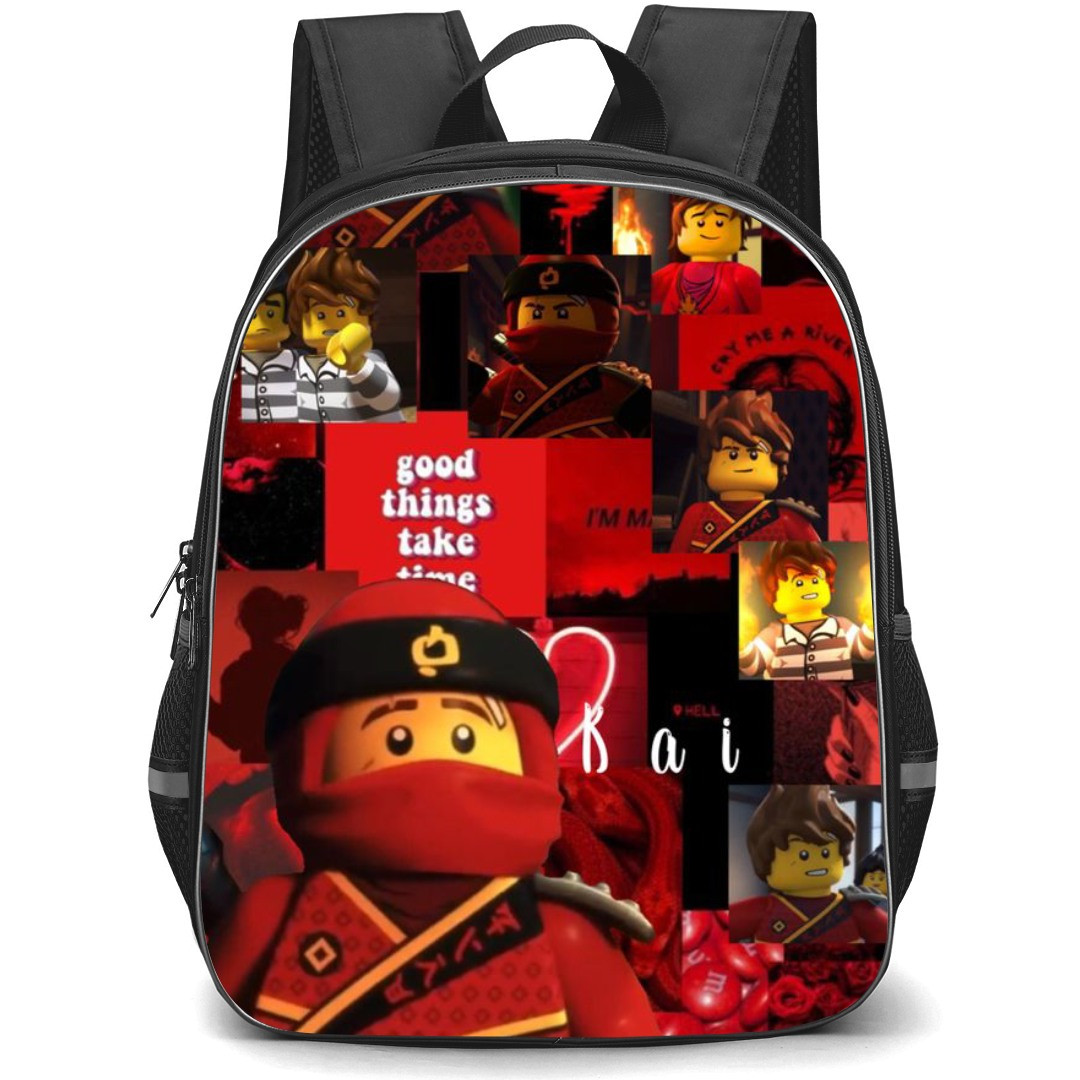 Ninjago Kai School Backpack StudentPack - Kai Collage Red Background