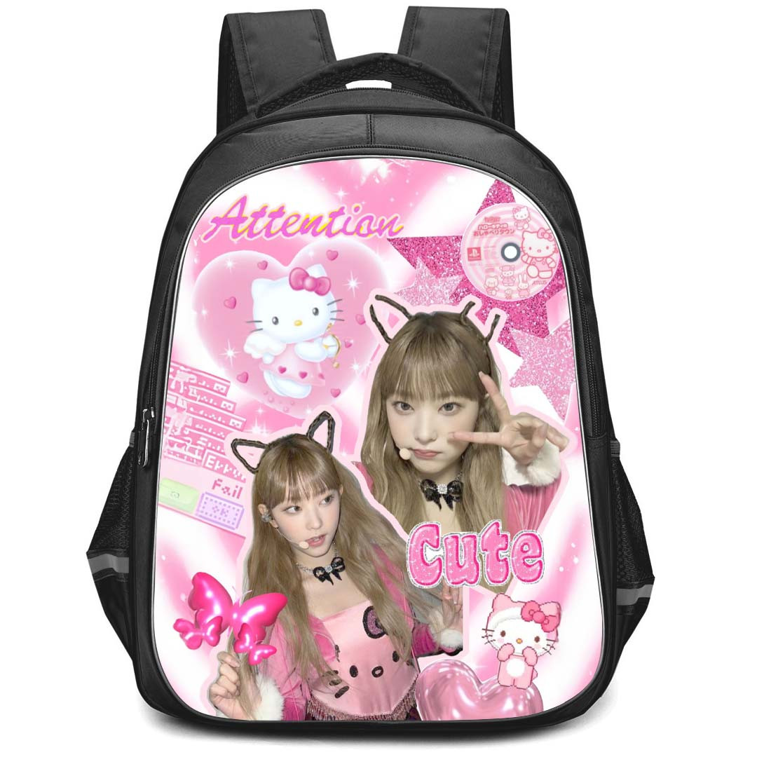 New Jeans Haerin Backpack StudentPack - Haerin Cute Barbie Pink Poster
