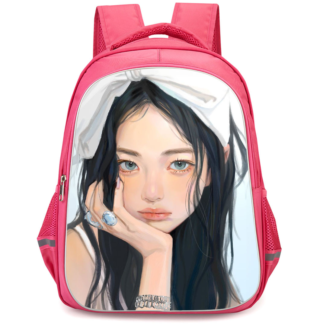 New Jeans Hanni Backpack StudentPack - Hanni Portrait Drawing Poster