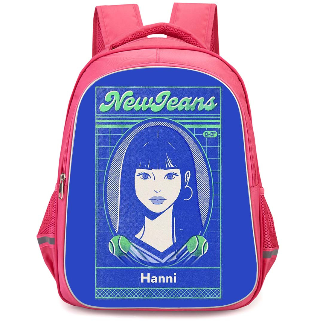 New Jeans Hanni Backpack StudentPack - Hanni ID Blue Art Poster