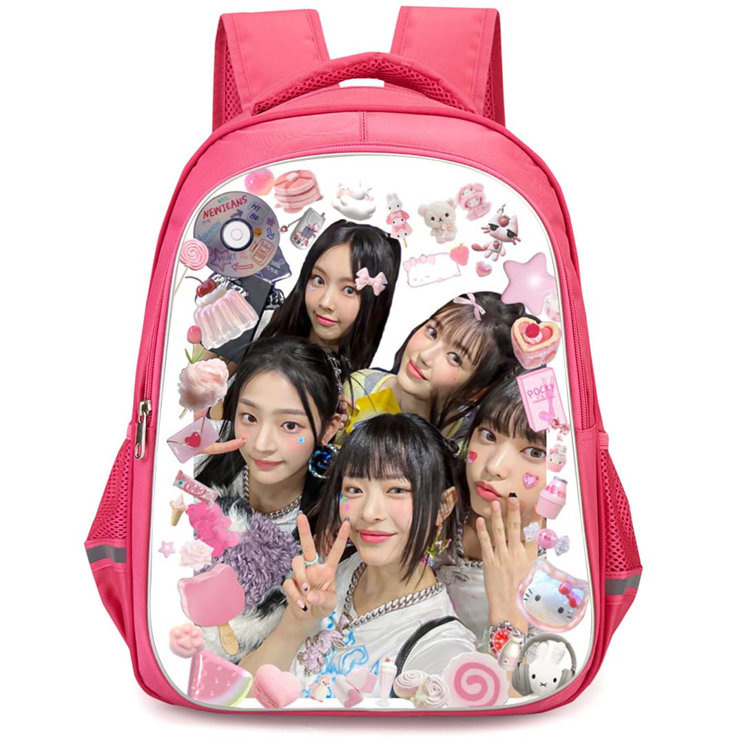 New Jeans Backpack StudentPack - New Jeans Members Showing Victory Sign Poster