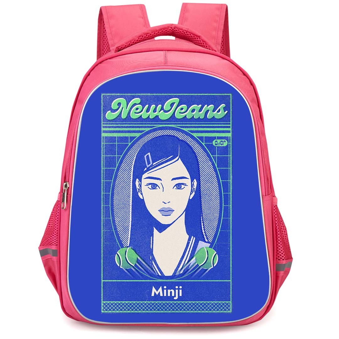 New Jeans Minji Backpack StudentPack - Minji ID Blue Art Poster